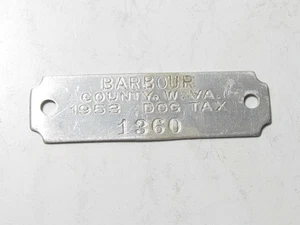 1952 Barbour County W. VA - Dog Tax Tag License - #51549 - Picture 1 of 2