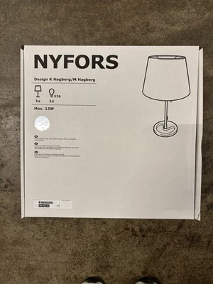 Lámpara de mesa Ikea NYFORS niquelada - altura ajustable blanca con bombilla NUEVA Foto 1 de 4