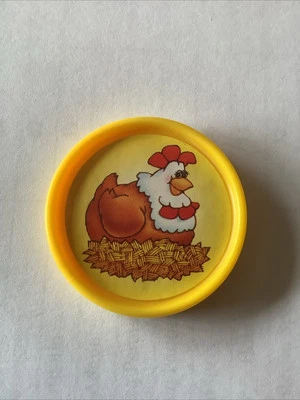 Fisher Price Barnyard 宾果 1994 年替换件黄色鸡币代币 — 第 1/2 张图片