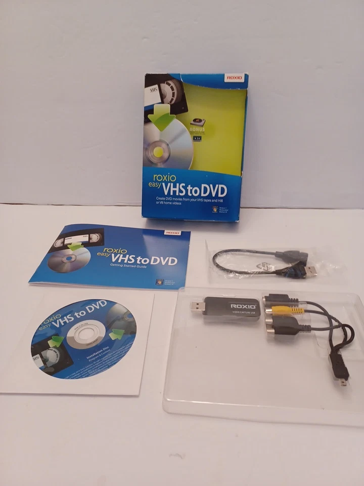 Convertidor Roxio Easy VHS a DVD Transferencia VHS》》DVD Windows 7-Superior NUEVA CAJA ABIERTA Foto 1 de 4