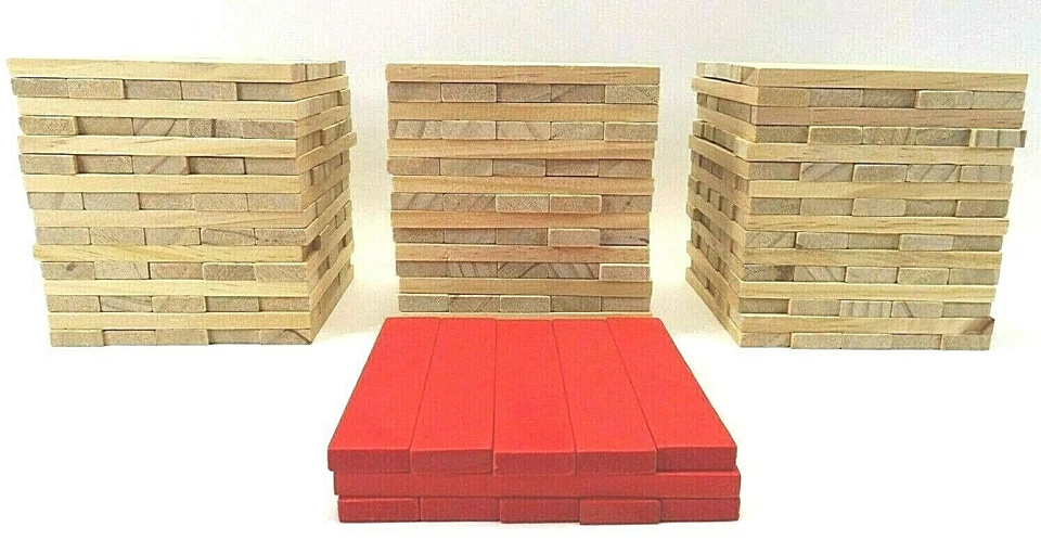 (255) Wood Toy Blocks Building Blocks Crafts (240) Clear Blocks (15) Red Blocks  - Image 1 of 4