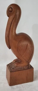 Hand Carved Wood Pelican Bird J L. Rocha Lima Peru - Picture 1 of 16