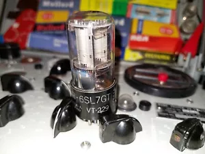 TV7D Bogey+VSTRONG 1945 KEN-RAD VT-229 JAN CKR 6SL7GT Rolled Pewter Plates Tube - Picture 1 of 17