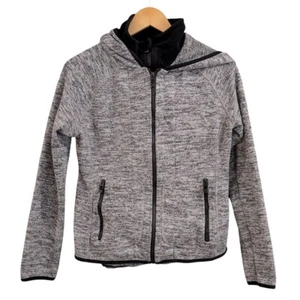 Calvin Klein Performance Full Zip Hoodie Jacket Heather Gray Black Trim M Sporty - Picture 1 of 16