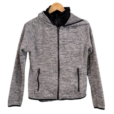 Jaqueta com capuz Calvin Klein Performance zíper completo cinza urze acabamento preto M esportiva - Imagem 1 de 4