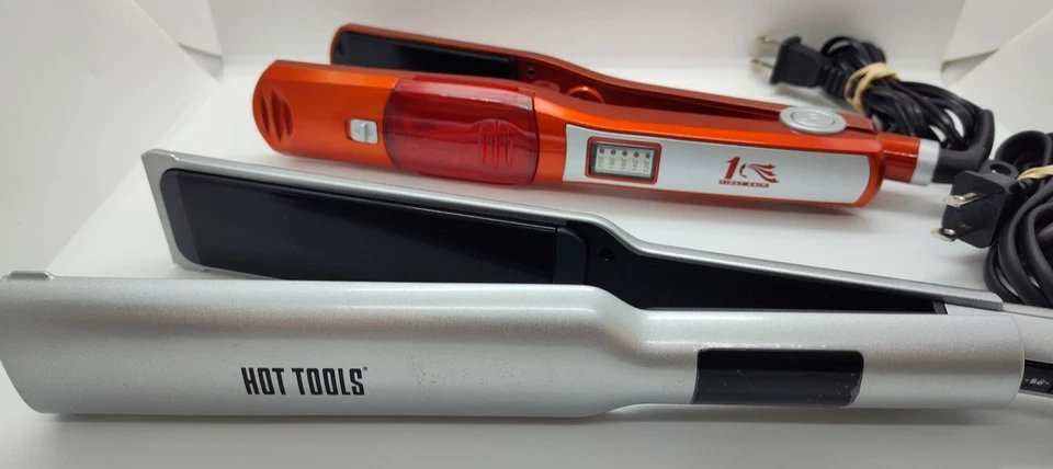 Ferro plano de cerâmica digital Hot Tools Pro Signature e primeiro cabelo ferro plano a vapor - Imagem 1 de 4