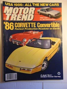 Motor Trend Magazine Oct 1985 Corvette Convertible '86 - Picture 1 of 1