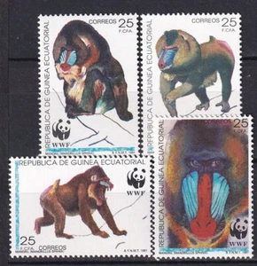 Äquatorialguinea 1991 Edifil 139/42 Fauna WWF Mandrill Affe postfrisch sehr schön - Bild 1 von 1