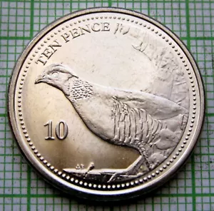 GIBRALTAR 2020 10 PENCE, Barbary Partridge BIRD, UNC yes we do combine postage - Picture 1 of 6