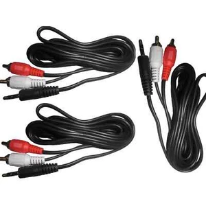 3-Pack 3.5mm Stereo Male to 2 RCA Male (Right and Left) Audio Cables, Each 5 Ft - Picture 1 of 2