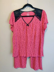 Apt. 9 women's L pajama set red & black heart print (see full info below) - Picture 1 of 12