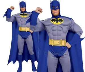 Adult BATMAN DELUXE MUSCLE CHEST Superhero Mens Fancy Dress Bold Brave Official - Picture 1 of 2