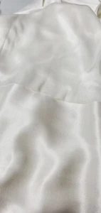 Winter White slippery shiny polyester stretch fabric 2 yds X 54" has flaws - Picture 1 of 3