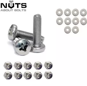 M4 M5 M6 M8 PHILLIPS TESTA PADELLA MACCHINA VITI NYLOC DADO E RONDELLA A2 INOX S - Foto 1 di 4