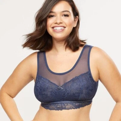 NWT CACIQUE Modern Lace & Mesh Unlined No-Wire Bra Size 22/24 (3XL) - Image 1 of 4
