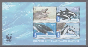 Australia 2009 WWF Dolphins of the Aust. Mini hoja desquiciada Coastline como nueva - Imagen 1 de 1