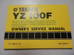 Yamaha Factory Owners Service Manual 1979 YZ100F LIT-11626-01-35 - Picture 1 of 14