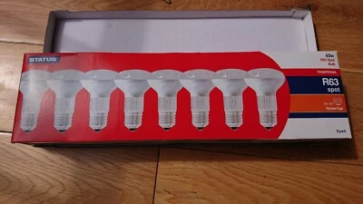 PROPER BULBS  8 X 60 WATT 240v E27 SCREW FIT R63 REFLECTOR BULBS FREE POSTAGE!! - Image 1 of 3