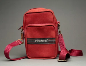 Small Red Promaster Compact P&S Camera Bag Soft Case Shoulder Strap 6.5x4.5x2.5" - Picture 1 of 10