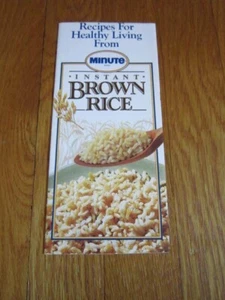 Vintage Minute Reis Rezept Broschüre 1990er Instant braun gesund Meeresfrüchte Kebabs, Pilaf - Bild 1 von 5