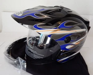 Helmets GMAX GM27 with Flip-up Shield/Visor Black/Blue/Silver Large - Bild 1 von 1