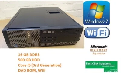 Dell OptiPlex 7010 SFF Intel Core i5-3rd Generation 16GB 500GB, DVD ROM Win 7 - Image 1 of 4