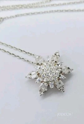 水晶星暴项链雪花铺 925 纯银 18 英寸 60 美元梅西百货 — 第 1/4 张图片