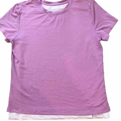Members Mark Active Girl Lavender Shirt -  Pink Built In Tank Top Size 14/16 EUC - Image 1 of 4