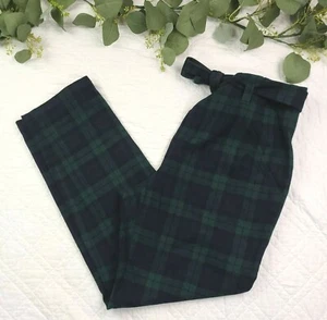 Pantalones de lana Pendleton para mujer verde y azul talla 14 corbata delantera - Imagen 1 de 5