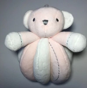  Plush Pink White Bear Animal Rattle  Manhattan Kids Baby Toy Easy Grip  Soft - Picture 1 of 4