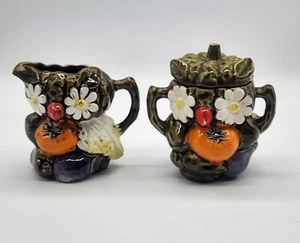 Vintage Blumeneule Milchkännchen und Zucker Set *siehe Beschreibung* - Bild 1 von 17