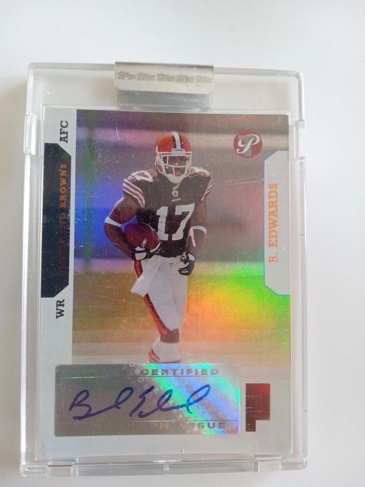 Topps Base Rara 2005 Sin Circular Autografiado #150 16/20 Braylon Edwards Foto 1 de 2