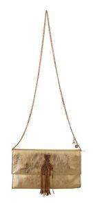 PATRIZIA PEPE Bag Gold Leather Embellished Shoulder Strap Women Borse RRP $500