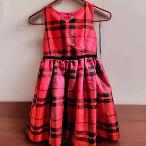 Cat and Jack Red + Black Plaid Occasion Dress (Girls M) - Picture 1 of 9