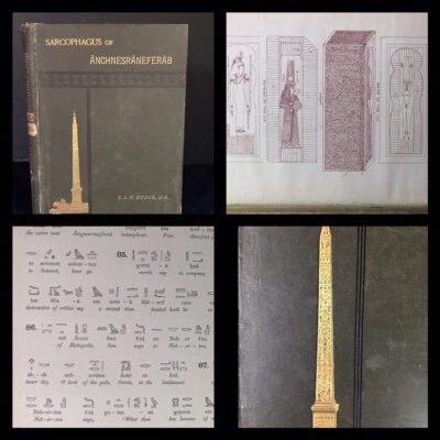 1885 RARE 1st Sarcophagus Ankhnesraneferab,Queen Ahmes EGYPT Budge HIEROGLYPHS - Image 1 of 4