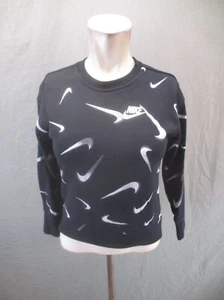 NIKE DRI-FIT Size S Girls Cotton Blend Crew Neck Long Sleeve Athletic Top 412 - Picture 1 of 9