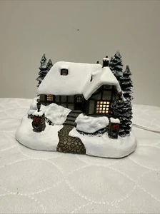 Casa iluminada Thomas Kinkade “Christmas Cottage” casa Hawthorne Village 2002 - Imagen 1 de 4