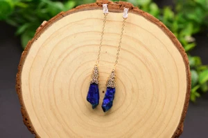 D17 Gocce Dal Blu Quarzo An Catenina Orecchini Argento 925 - Foto 1 di 4