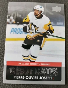2021-22 Upper Deck Series 1 Hockey Debut Dates #DD-10 Pierre-Oliver Joseph RC - Picture 1 of 3