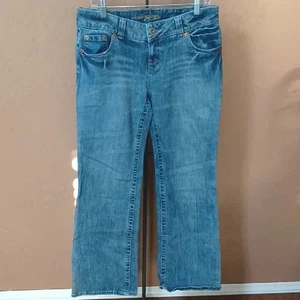 Nuevos Jeans American Eagle Para Mujer 10 Azul Denim Lavado Medio Boyfriend Bootcut - Imagen 1 de 11