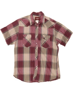 WRANGLER Mens Short Sleeve Shirt XL Pink Check CS02 - Picture 1 of 3
