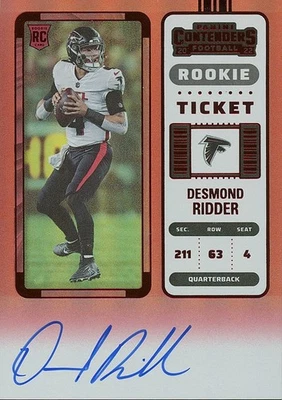 Desmond Ridder 2022 Contenders Red Zone SSP Auto Autograph Atlanta Falcons #114 - Image 1 of 2