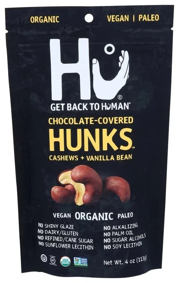 Hu Kitchen  Organic Hunks Chocolate Covered Cashews & Vanilla Bean   4 Oz Pack O - Image 1 of 4