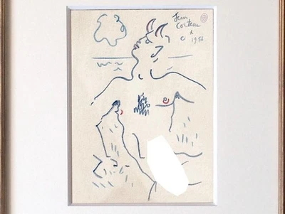 Jean Cocteau Dibujo Masculino Francés Boceto Clásico Griego Fauno Romano Foto 1 de 4