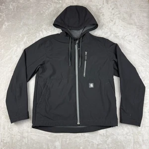 Carhartt Jacket Mens M BLK Black Softshell Hooded Water Repellent Workwear J251 - Picture 1 of 12