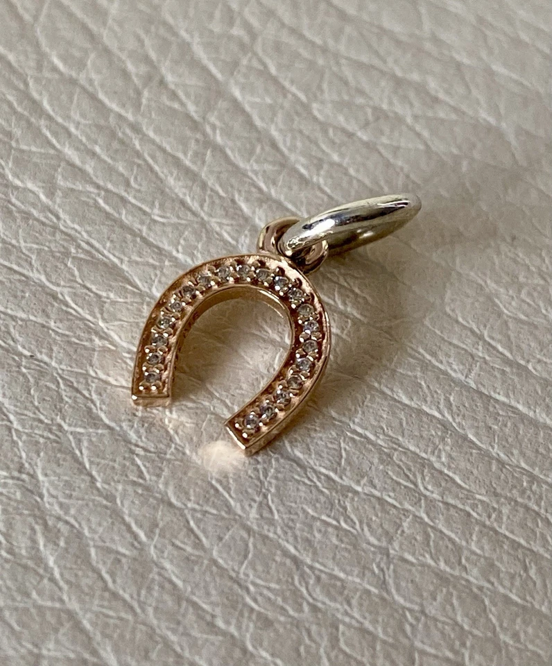 Pandora 14K Rose Gold Symbol of Luck Horseshoe Dangle with Zirconia - 791356CZ - Image 1 of 4