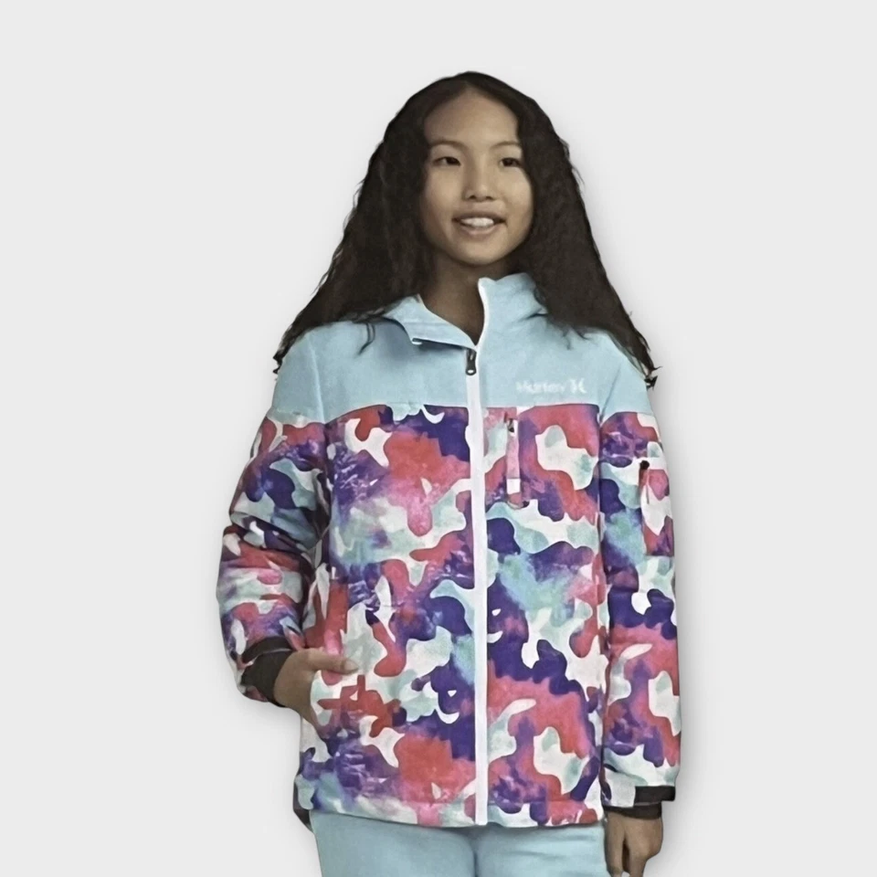 Jaqueta de neve em pó rosa e azul Hurley - Imagem 1 de 4