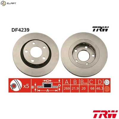 2x BRAKE DISC DF4239 FOR AUDI A6/S6 A8/S8 AKE/AFB/AKN 2.5L AQD/ALG/APR 2.8L A8 - Image 1 of 4