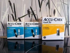 ACCU-CHEK Guide 100 Teststreifen MHD 19.01.2025! + FastClix 204 Lanzetten MHD 27 - Bild 1 von 7