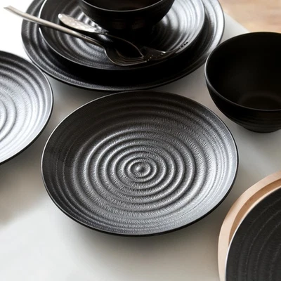 Juegos de vajilla de melamina para 4, 12 piezas juegos de platos y cuencos con estilo moderno... Foto 1 de 4